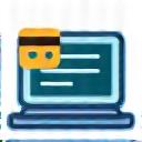 Icon of a credit card and computer screen.