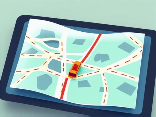 A map highlighting a route for a car journey.