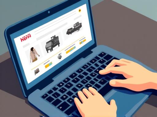 A person using a laptop to make an online purchase.